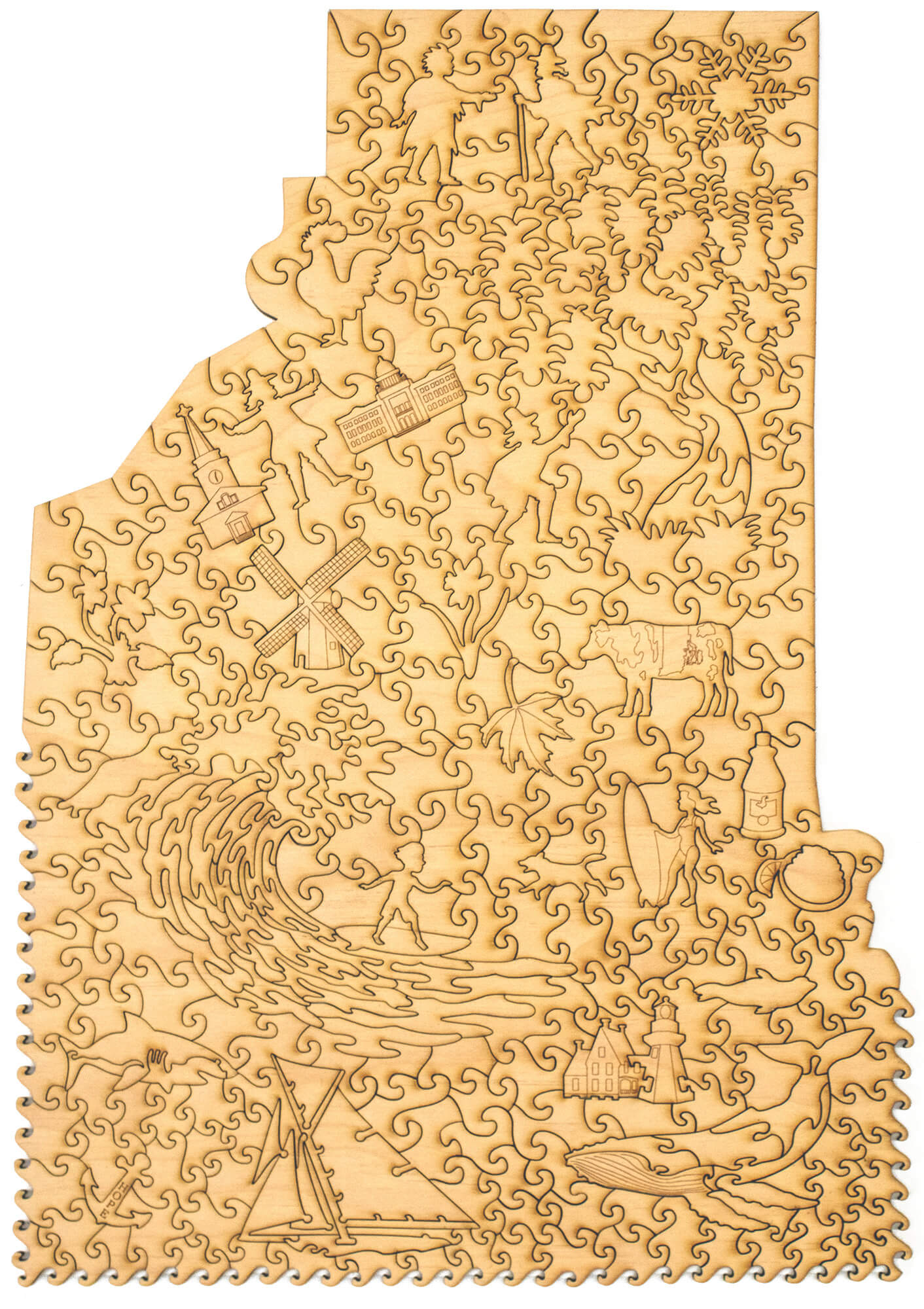 Rhode Island Map Large Hope Puzzles LLC   22JPuzzleBack 