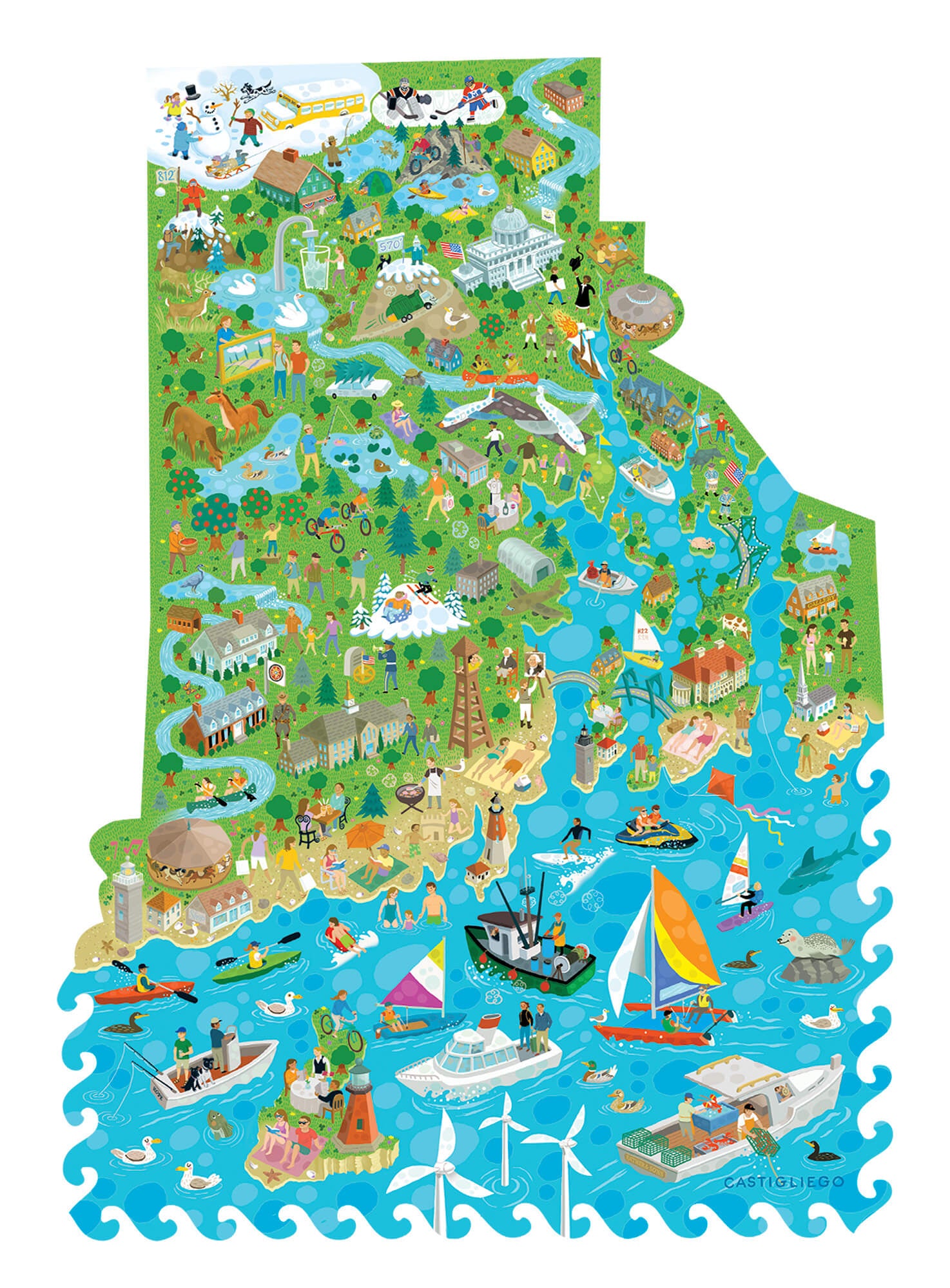 Rhode Island Map - Kid's – Hope Puzzles LLC